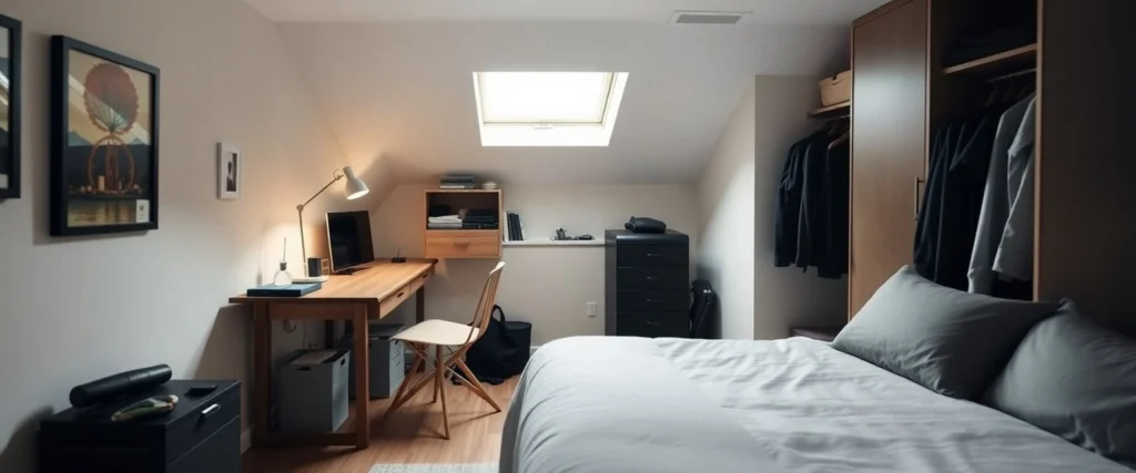 Small Man Cave Ideas That Transform Tiny Spaces attic home office man cave