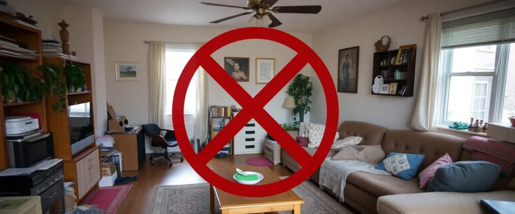 de-clutter your small apartment living room