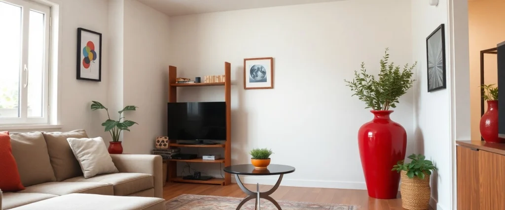 Role of accents in small apartment living room